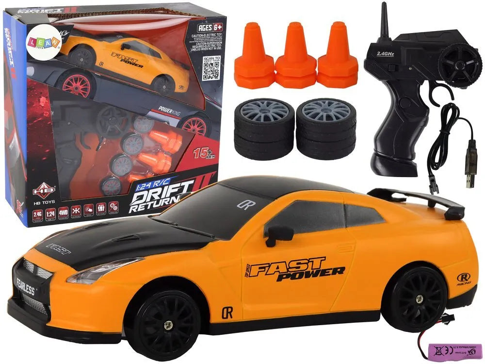 Sportinis automobilis geltonas RC 1:24